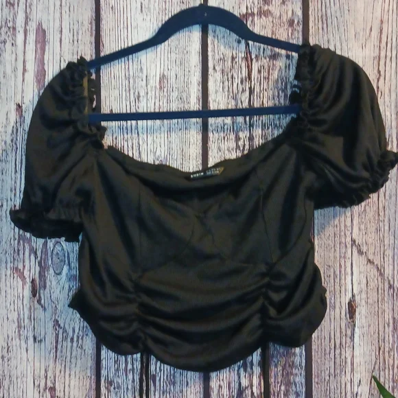Off the shoulder blouse with shirred sides sz xl - Picture 2 of 6